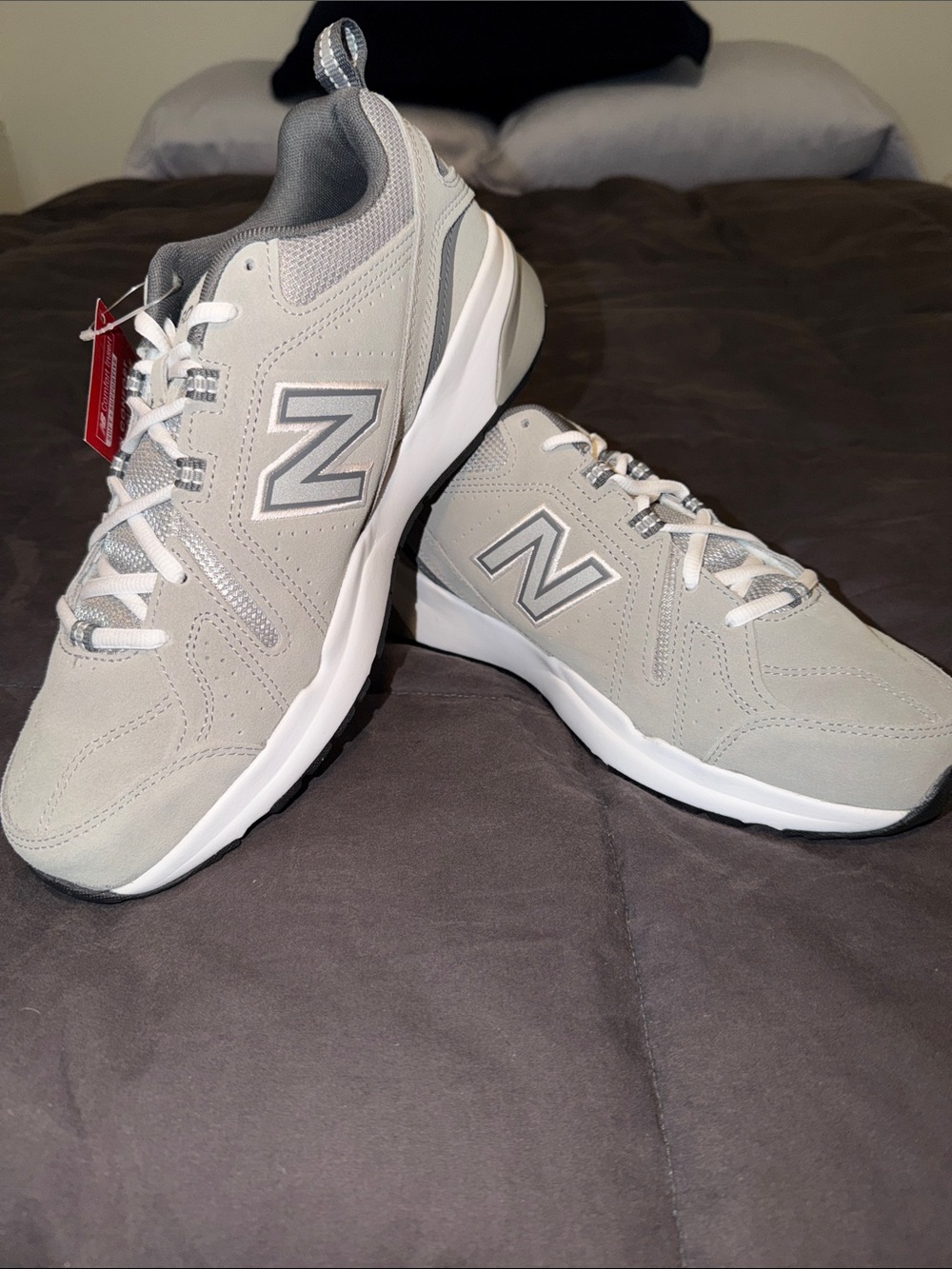 New Balance 608 Men's Light Gray Suede & Mesh Sneakers Size 10.5